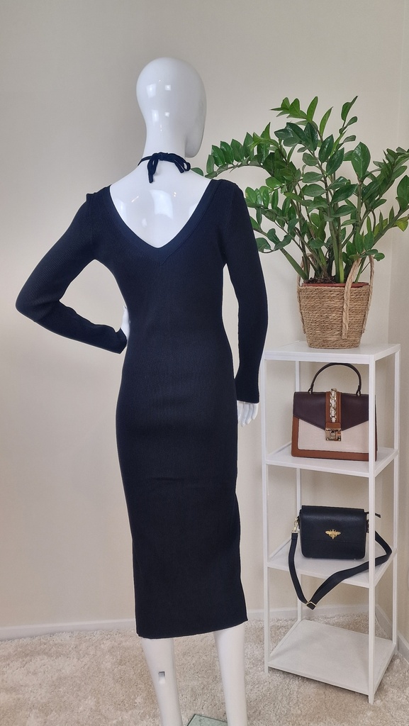 Ella midi dress black