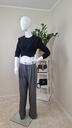 Addison trouses with white waist grey