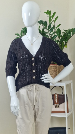 Edith openwork sweater choco